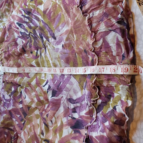 Lucky Plum Fern Print Blouse Size M - Picture 11 of 13